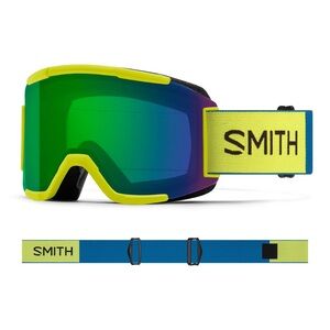 SMITH Squad Ski Goggles with Blue-Green Strap and Extra Mirrored Lens